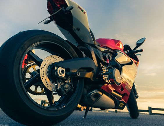 low angle perspective creative photography example motorbike