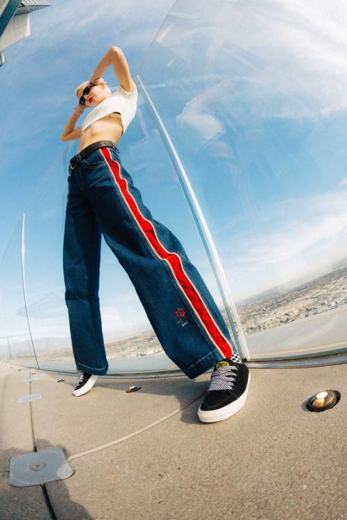 low angle perspective creative photography fashion sneakers pants