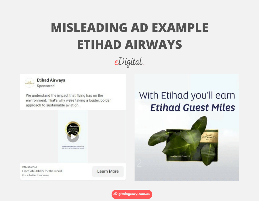 misleading ad example etihad airways April 2023