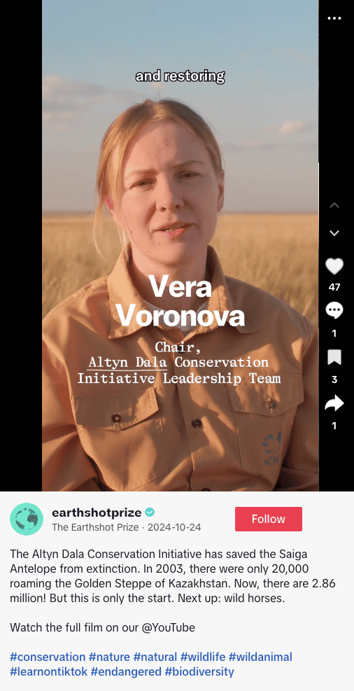 #natural a popular sustainability hashtag on TikTok