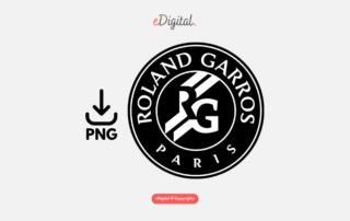 new Roland Garros logo black white PNG