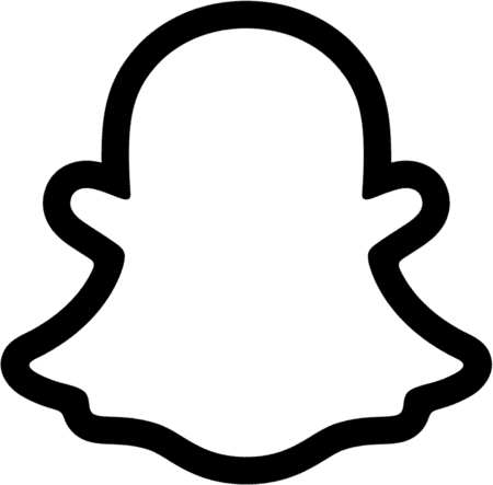 new Snapchat logo black border png medium size