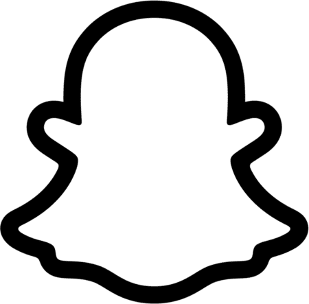new Snapchat logo black white png medium size