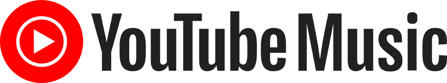 new YouTube Music logo PNG horizontal large size