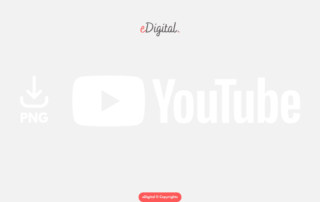 new YouTube logo white PNG