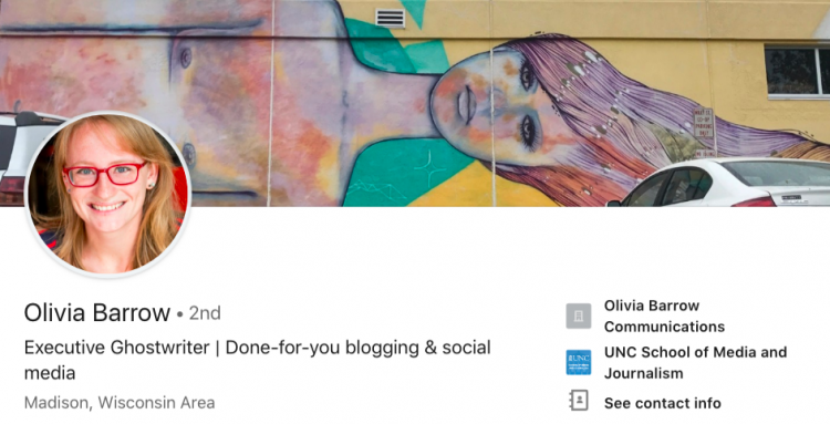 olivia barrow linkedin profile background image graffiti
