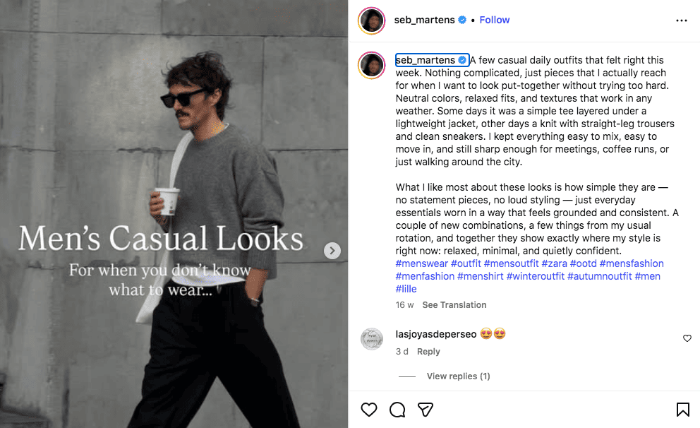 #outfit a popular fashion hashtag on Instagram