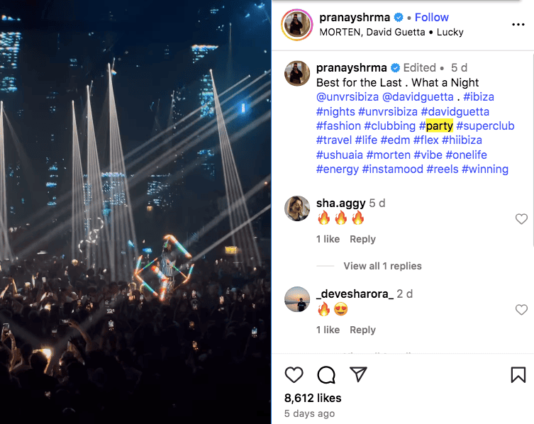 #party a popular DJ-related hashtag on Instagram