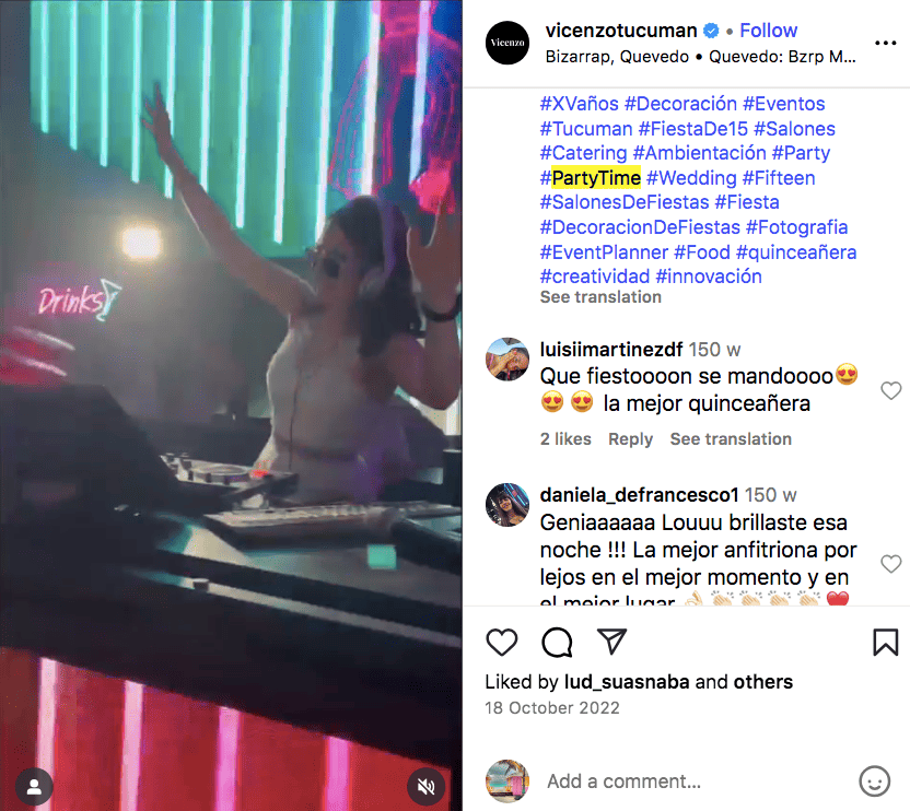 #partytime a popular dj related hashtag on Instagram