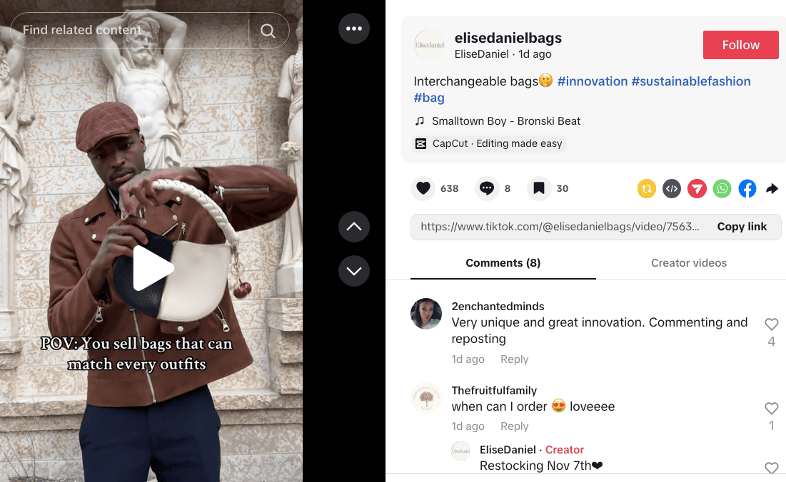 #sustainablefashion a popular sustainability hashtag on TikTok