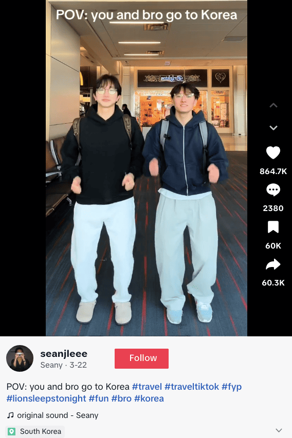 #traveltiktok a popular travel hashtag on TikTok