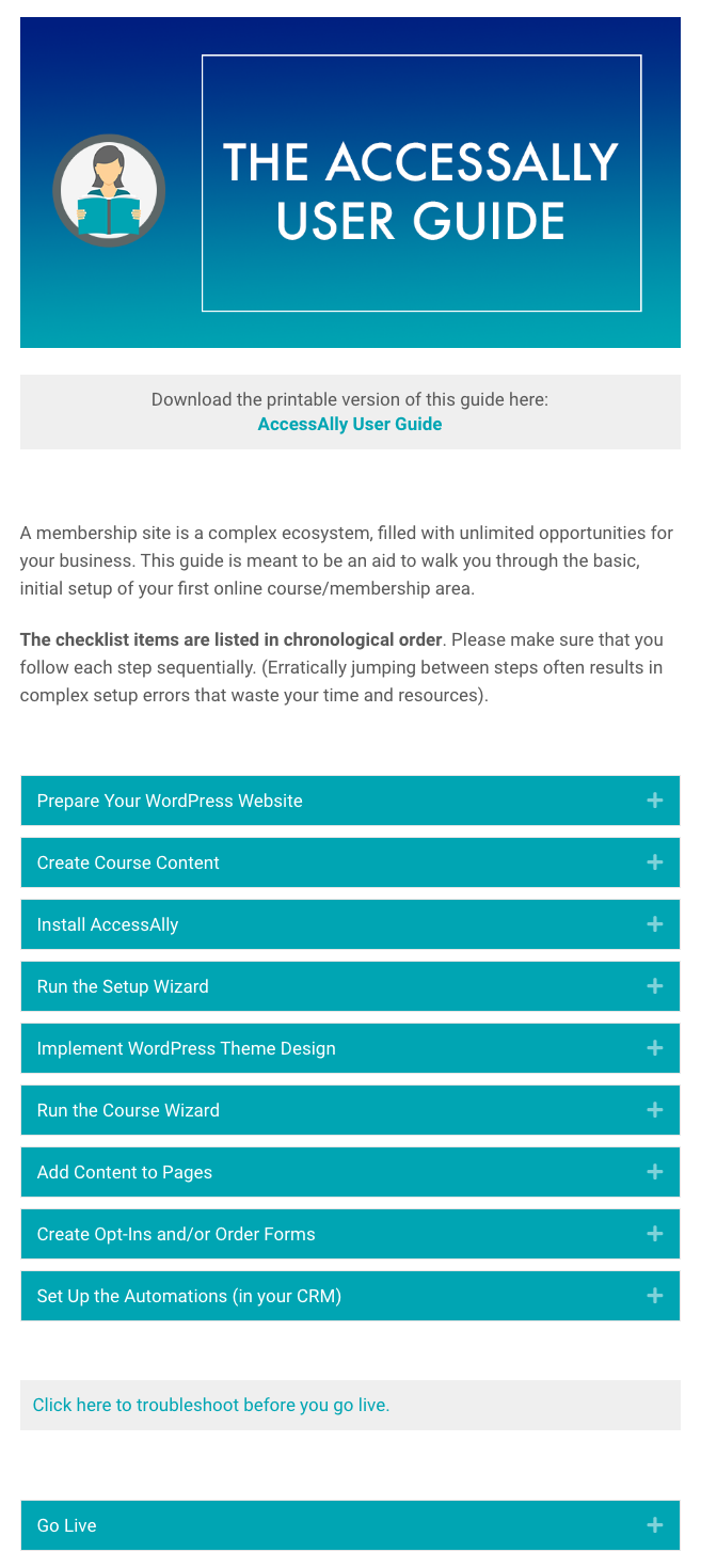 user guide example accessally